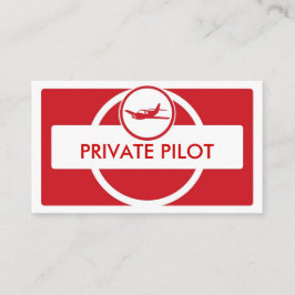 レッドホワイト小飛行機パイロット名刺 名刺
