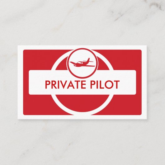 レッドホワイト小飛行機パイロット名刺 名刺 (正面)