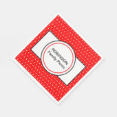 レッドホワイト水玉模様ファミリーピクニック スタンダードランチョンナプキン (角)