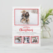 レッドホワイト素朴ウッドフォトクリスマス (スタンド正面)