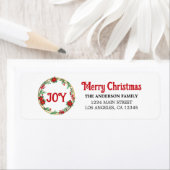 レッドホワイト金ゴールドタイポグラフィスタイリッシュトレンディークリスマス ラベル (インサイチュ)