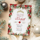 レッドホワイト金ゴールドホリデーフローラウィンターキンセニェラ 招待状