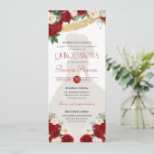 レッドホワイト金ゴールド開花パペルピカドチャロクリンI 招待状 (スタンド正面)