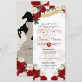 レッドホワイト金ゴールド開花パペルピカドチャロクリンI 招待状 (正面/裏面)