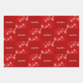 レッドホワイト雪のミニマリスト写真クリスマス ラッピングペーパーシート (正面2)