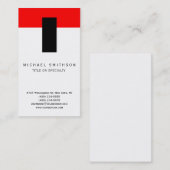 レッドホワイト黒シンプル旅行代理店名刺 名刺 (正面/裏面)