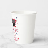 レッドホワイト&アイドーハートサングラスブライダルシャワー 紙コップ (左)