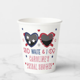 レッドホワイト&アイドーハートサングラスブライダルシャワー 紙コップ
