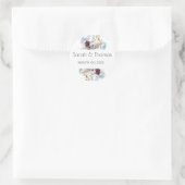 レッドホワイト&オレンジフローラエレガントな結婚式 ラウンドシール (バッグ)