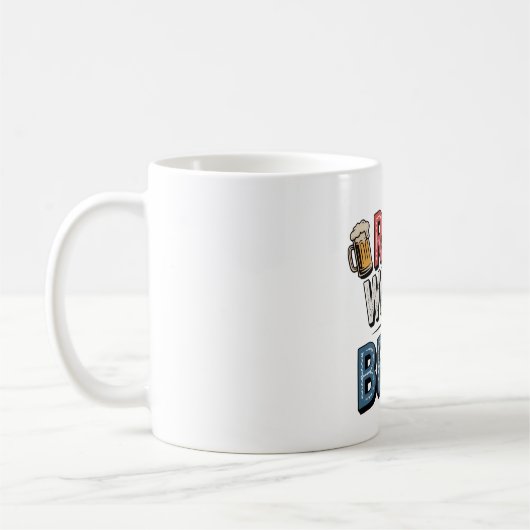 レッドホワイト&ビール応援アート コーヒーマグカップ (左)