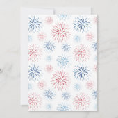 レッドホワイト&ブリューカップルウェディングシャワーパーティー 招待状 (裏面)