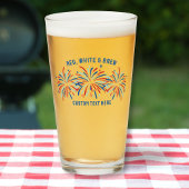 レッドホワイト&ブリュー花火7月4日ビールパイント タンブラーグラス