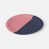 レッドホワイト&ブルーおもしろいフレンズファミリーお祝い ペーパープレート (アングル)