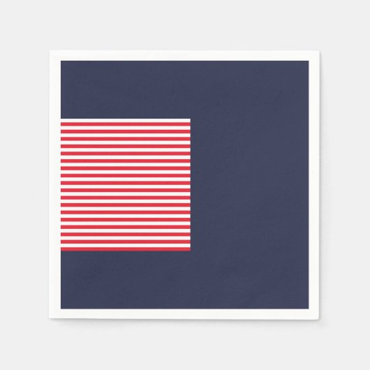 レッドホワイト&ブルーおもしろい愛国的お祝い スタンダードカクテルナプキン (正面)
