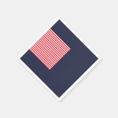 レッドホワイト&ブルーおもしろい愛国的お祝い スタンダードカクテルナプキン (角)