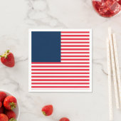 レッドホワイト&ブルーおもしろい愛国自由お祝い スタンダードカクテルナプキン (インサイチュ)