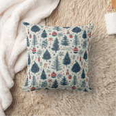 レッドホワイト&ブルークリスマスホリデーホームハイゲ クッション (ブランケット)