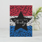 レッドホワイト&ブルーグラムカスタム 招待状 (スタンド正面)