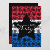 レッドホワイト&ブルーグラムカスタム 招待状 (正面/裏面)