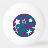 レッドホワイト&ブルースターズピンポンボール 卓球ボール (裏面)