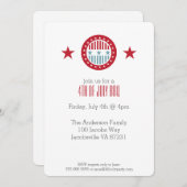 レッドホワイト&ブルースターズ7月4日招待状 招待状 (正面/裏面)