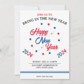 レッドホワイト&ブルースターハッピーニューイヤー2024 招待状 (正面)