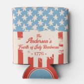 レッドホワイト&ブルースター&ストライプファミリーネームバーベキュー 缶クーラー (裏面)