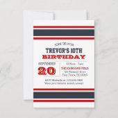 レッドホワイト&ブルーチーム誕生日招待状 招待状 (正面)