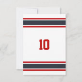 レッドホワイト&ブルーチーム誕生日招待状 招待状 (裏面)