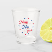 レッドホワイト&ブルーハッピーニューイヤー ショットグラス (正面)