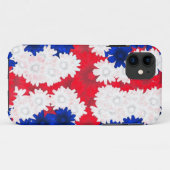 レッドホワイト、ブルーフローラ Case-Mate iPhoneケース (裏面(横))