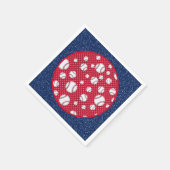 レッドホワイト&ブルーベースボール紙プレート スタンダードカクテルナプキン (角)