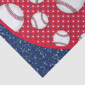 レッドホワイト&ブルーベースボール紙プレート 薄葉紙 (詳細)