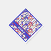 レッドホワイト&ブルーホーム走ベースボールストライプの スタンダードカクテルナプキン (角)