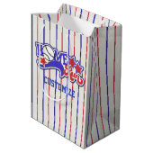 レッドホワイト&ブルーホーム走ベースボールストライプの ミディアムペーパーバッグ (裏面アングル)