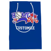 レッドホワイト&ブルーホーム走野球抱き枕 ミディアムペーパーバッグ (正面)