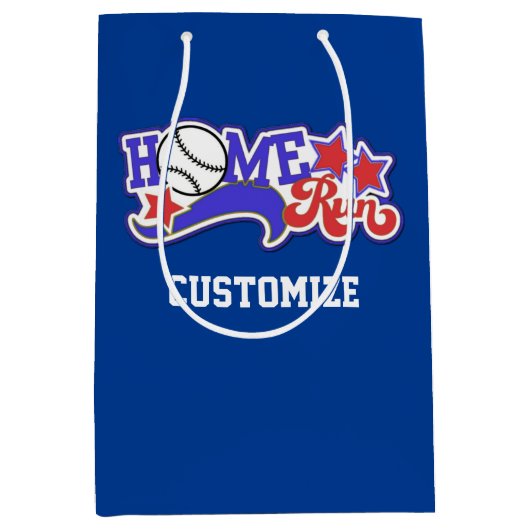 レッドホワイト&ブルーホーム走野球抱き枕 ミディアムペーパーバッグ (正面)