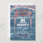 レッドホワイト&ブルーメイソンジャー素朴招待状 招待状 (正面)