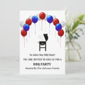 レッドホワイト&ブルーレイバーブBBQパーティの招待状 招待状 (スタンド正面)