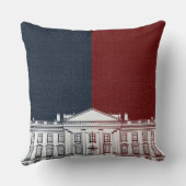 レッドホワイト&ブルーワシントンDCホワイトハウス クッション (裏面)