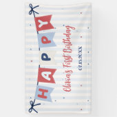 レッドホワイト&ブルー愛国的な誕生日 横断幕 (縦)