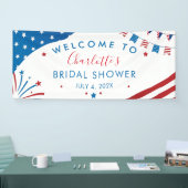 レッドホワイト&ブルー4th 7月ウェルカムブライダルシャワー 横断幕 (トレードショー)