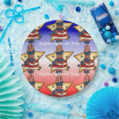 レッドホワイト&ブルー7月4日ベア紙プレート ペーパープレート (パーティー)