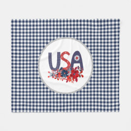 レッドホワイト&ブルーUSA愛国的なブーケ フリースブランケット