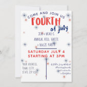 レッドホワイト&ブーゼフォーセブンパーティの招待状 招待状 (正面)