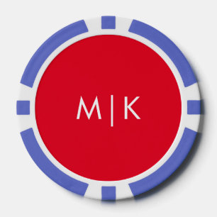 レッドホワイト モノグラモダンム ポーカーチップ