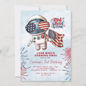 レッドホワイト&宇宙飛行士クールによる2回目の誕生日 招待状 (正面)