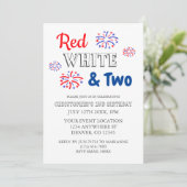 レッドホワイト& 2歳の誕生日 招待状 (スタンド正面)