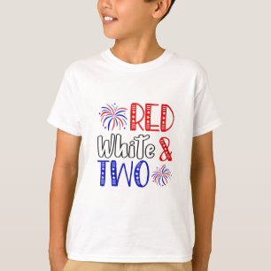レッドホワイト&2歳7月4日 Tシャツ