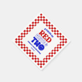 レッドホワイト&7月2日の4日の誕生日パーティー スタンダードカクテルナプキン (角)